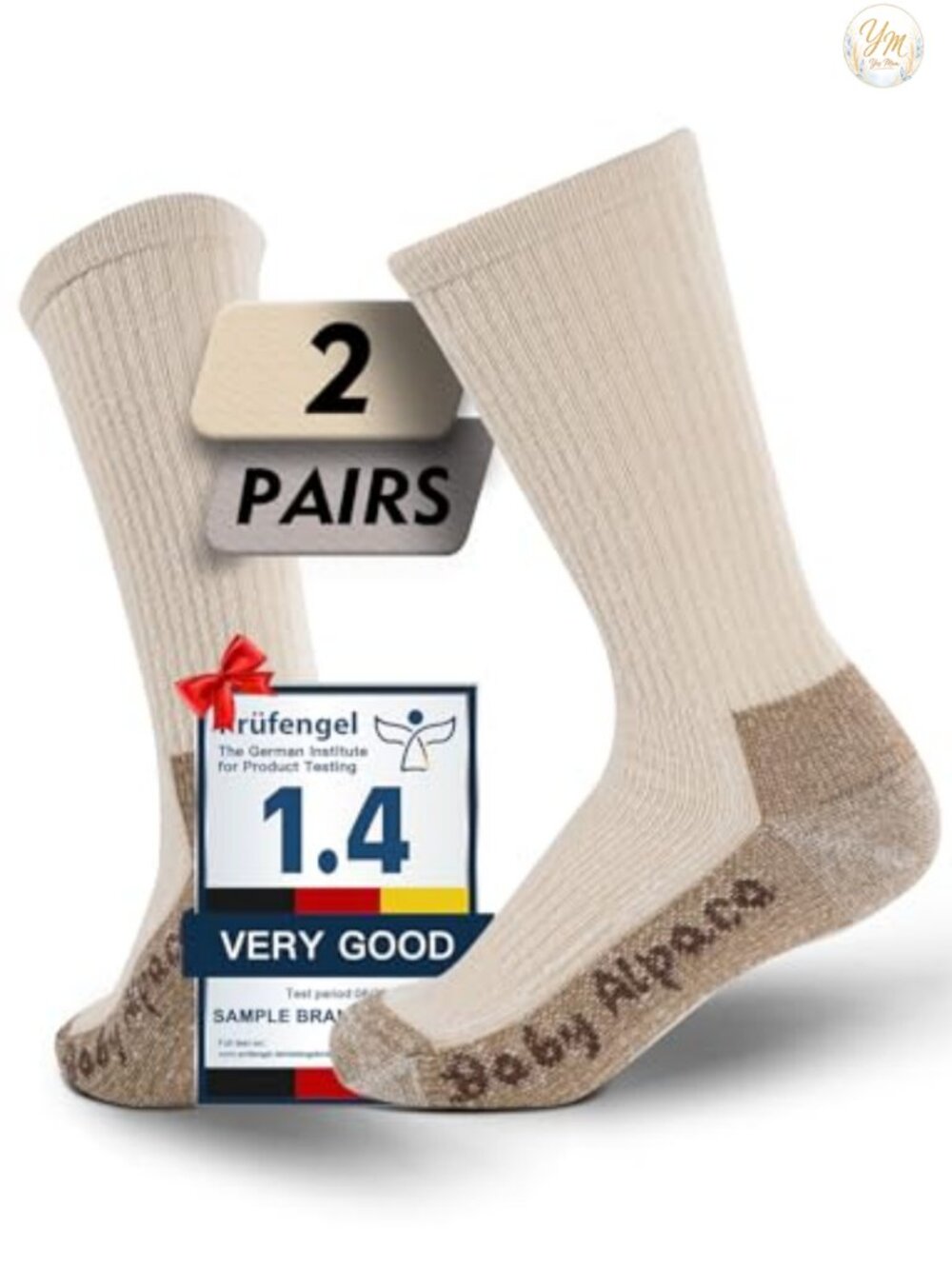 Unisex Alpaca Wool Hiking Crew Socks, Thermal Winter Outdoor Socks